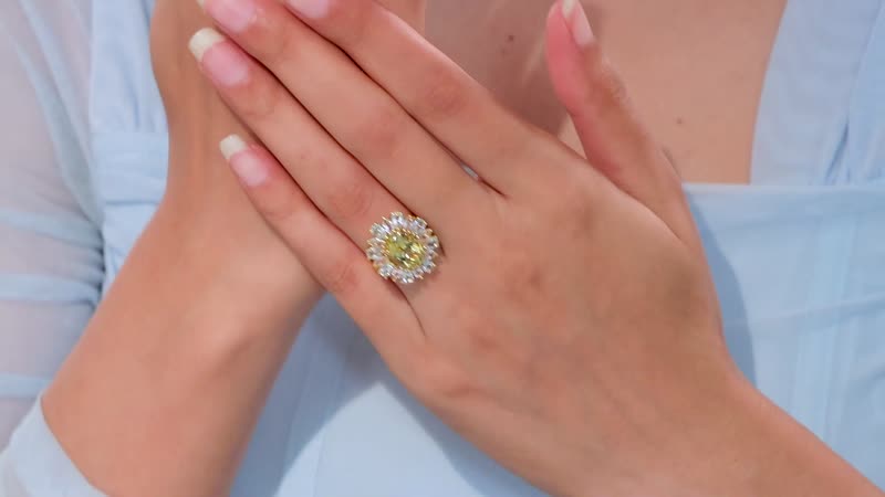 Brazilian Heliodor, Multi Gemstone Cluster Ring in 18K Vermeil YG Over Sterling Silver (Size 5.0) 5.10 ctw