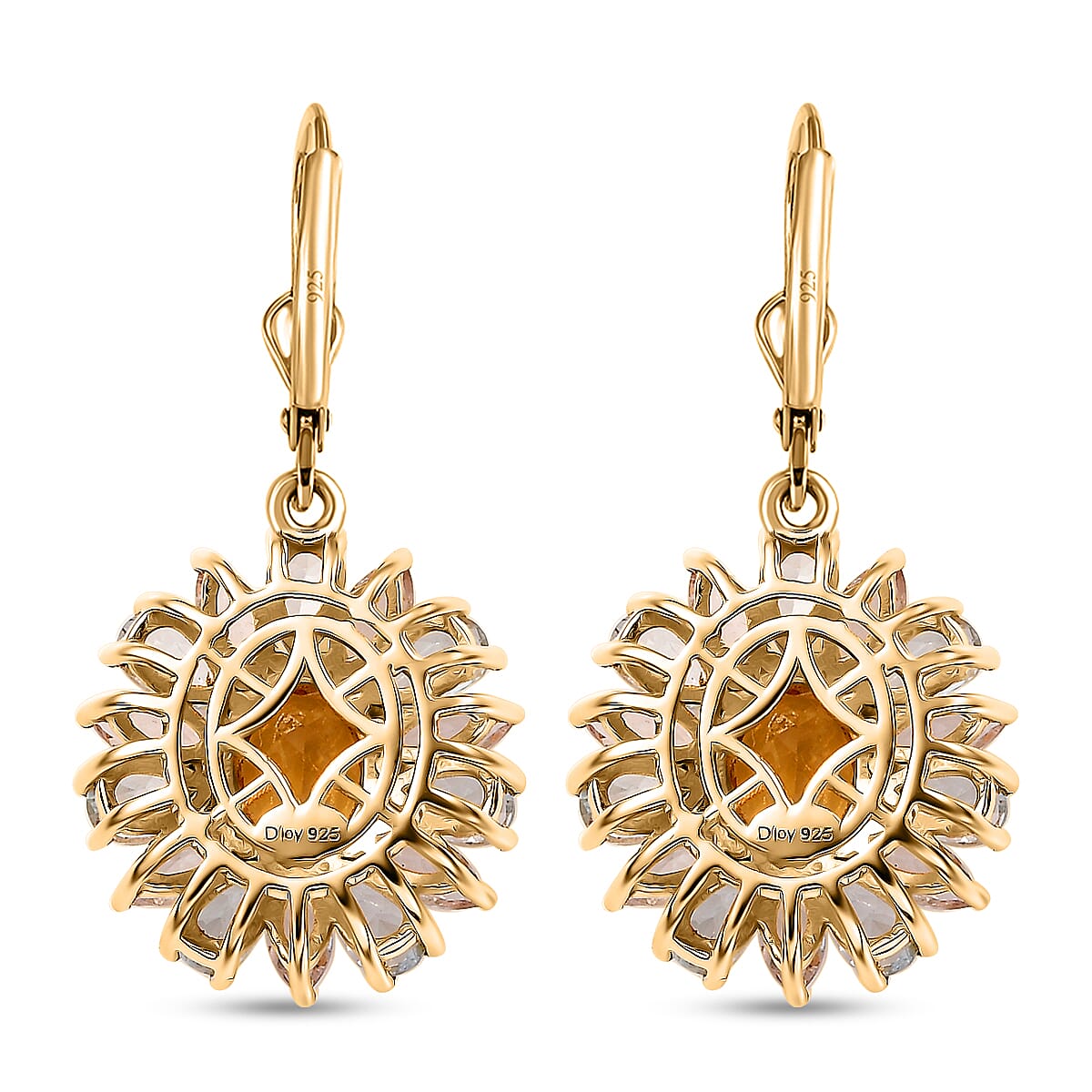 Brazilian Heliodor and Multi Beryl Family 7.15 ctw Sunlit Blossom Earrings in 18K Vermeil Yellow Gold Over Sterling Silver