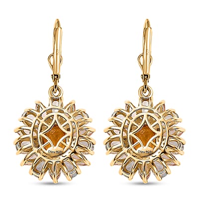 Brazilian Heliodor and Multi Beryl Family 7.15 ctw Sunlit Blossom Earrings in 18K Vermeil Yellow Gold Over Sterling Silver