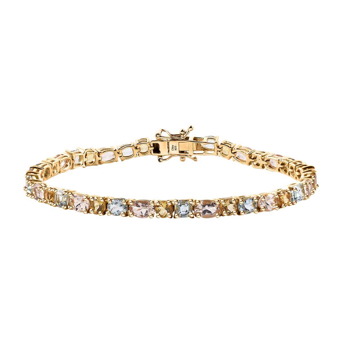 Multi Gemstone 10.50 ctw Bracelet in 18K Vermeil Yellow Gold Over Sterling Silver (6.50 In) image number 0