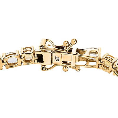 Multi Gemstone 10.50 ctw Bracelet in 18K Vermeil Yellow Gold Over Sterling Silver (6.50 In)