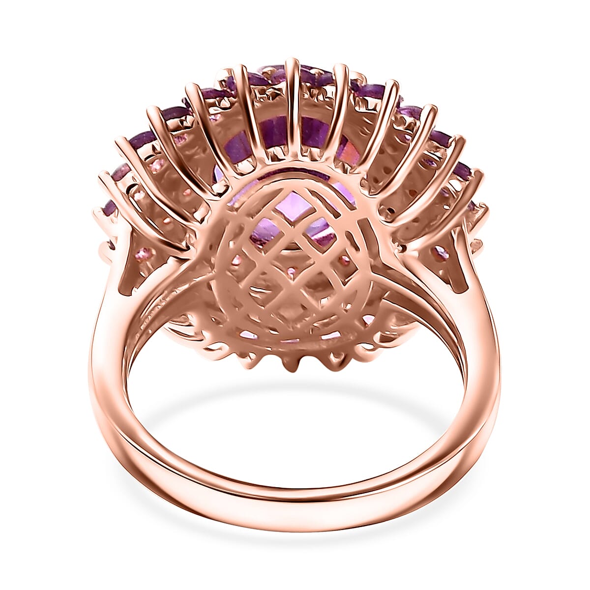 Moroccan Rose and Multi Gemstone 7.00 ctw Twilight Blossom Ring in 18K Vermeil Rose Gold Over Sterling Silver (Size 9.0) image number 4