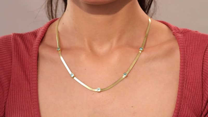 Betroka Blue Apatite 1.80 ctw Necklace in 18K Vermeil Yellow Gold Over Sterling Silver 18 Inches