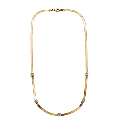 Betroka Blue Apatite 1.80 ctw Necklace in 18K Vermeil Yellow Gold Over Sterling Silver 18 Inches