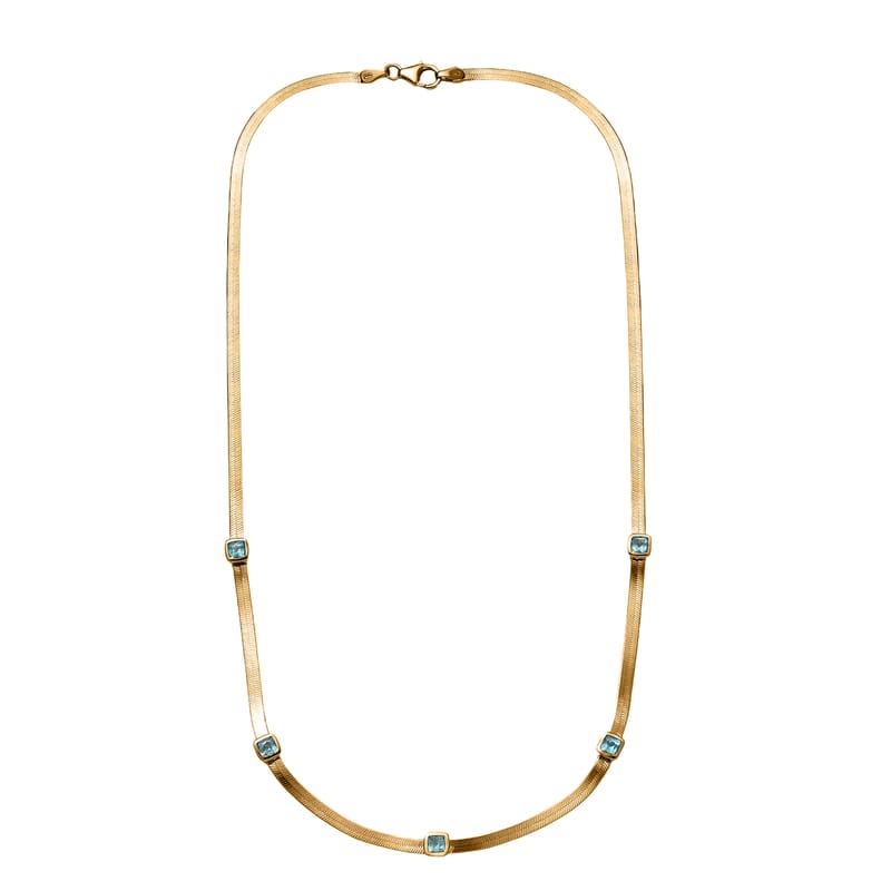 Betroka Blue Apatite 1.80 ctw Necklace in 18K Vermeil Yellow Gold Over Sterling Silver 18 Inches