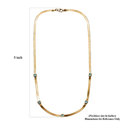 Betroka Blue Apatite 1.80 ctw Necklace in 18K Vermeil Yellow Gold Over Sterling Silver 18 Inches