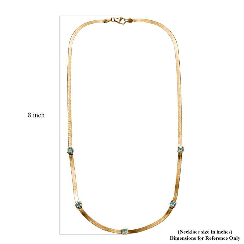 Betroka Blue Apatite 1.80 ctw Necklace in 18K Vermeil Yellow Gold Over Sterling Silver 18 Inches