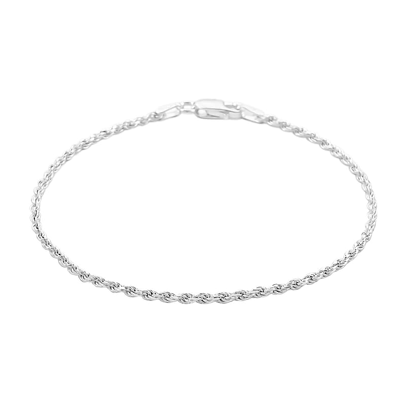 Sterling Silver 1.5mm Rope Bracelet (7.00 In) 2 Grams
