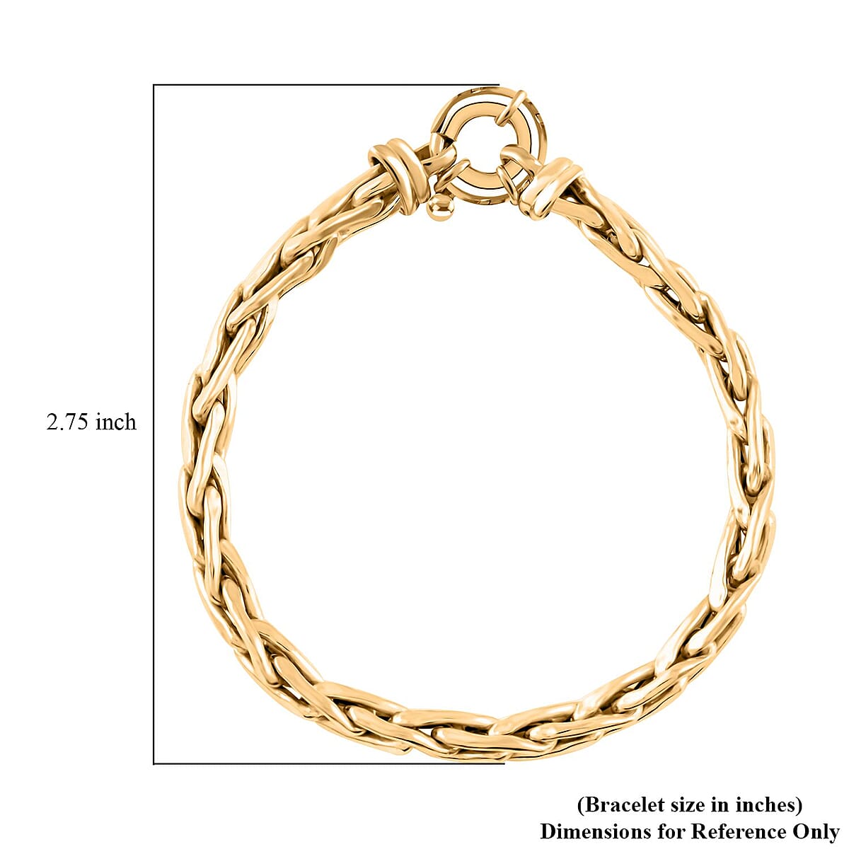 Bracelet in 14K Yellow Gold Over Sterling Silver 9.30 Grams (7.50 In) image number 3