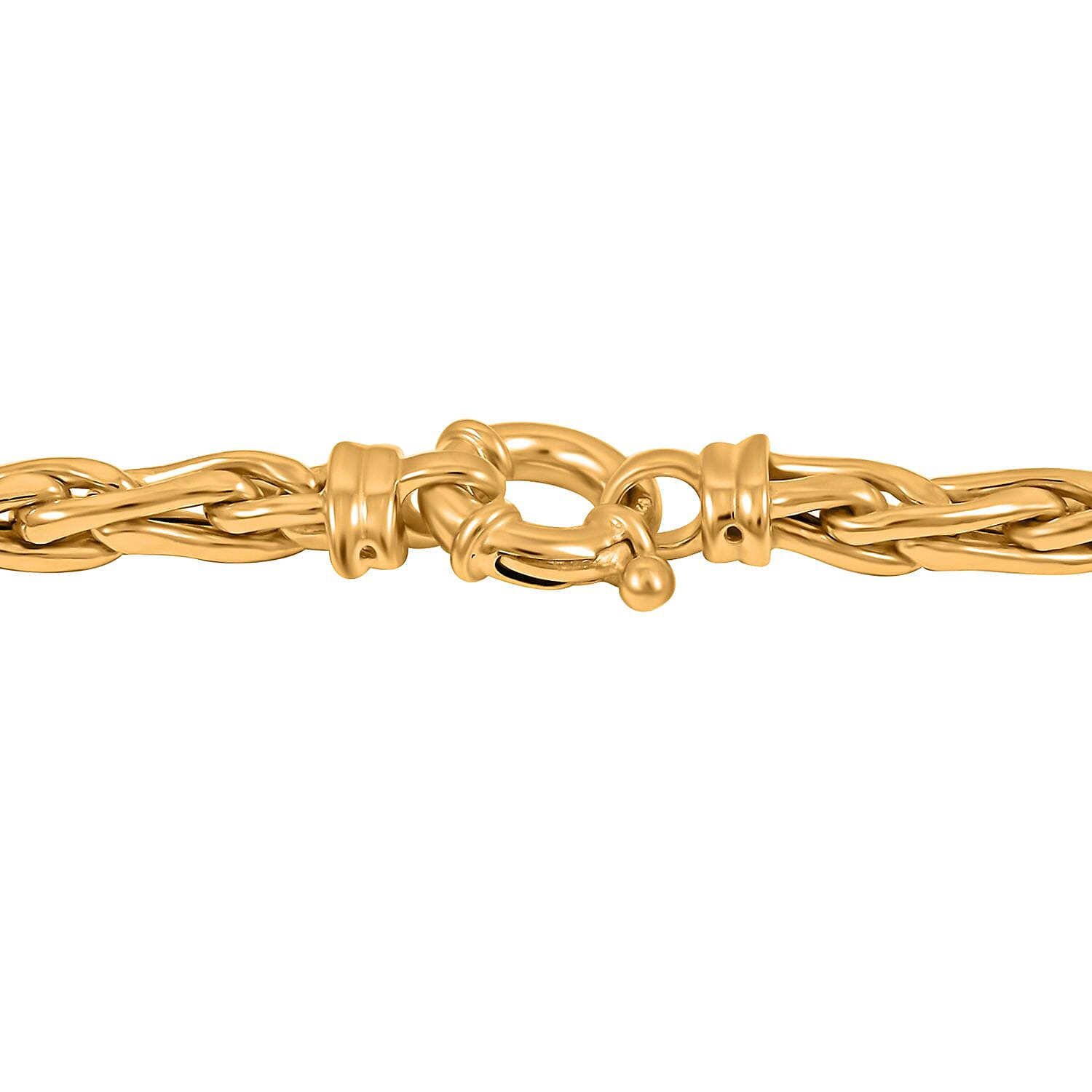 Fancy Link Necklace in 14K Yellow Gold Over Sterling Silver 21.5 Grams 20 Inches