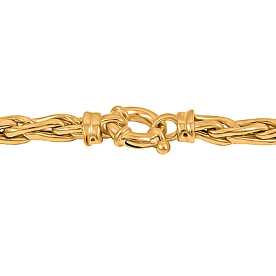 Fancy Link Necklace in 14K Yellow Gold Over Sterling Silver 21.5 Grams 20 Inches