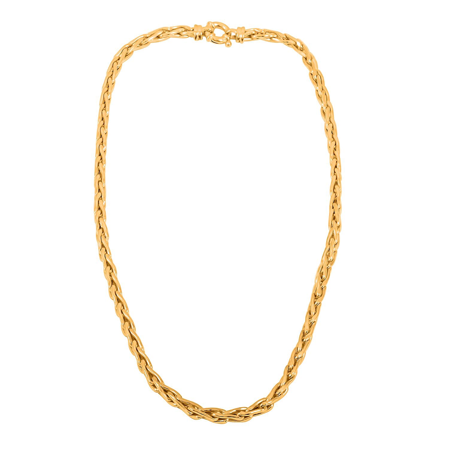 Fancy Link Necklace in 14K Yellow Gold Over Sterling Silver 21.5 Grams 20 Inches