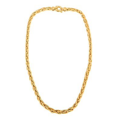 Fancy Link Necklace in 14K Yellow Gold Over Sterling Silver 21.5 Grams 20 Inches