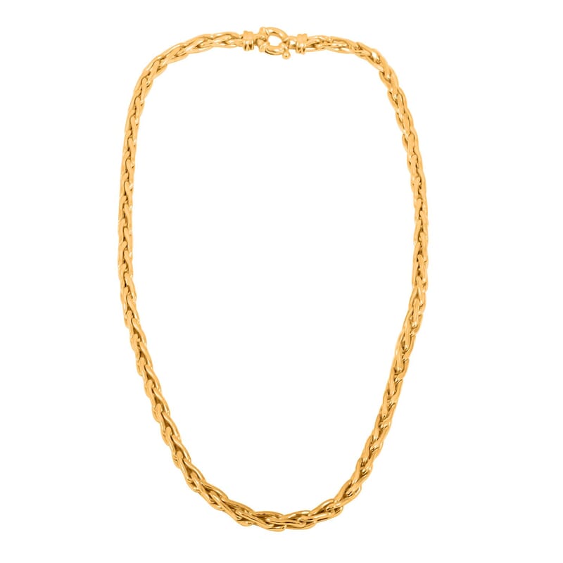 Fancy Link Necklace in 14K Yellow Gold Over Sterling Silver 21.5 Grams 20 Inches