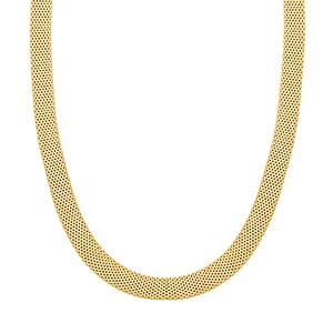 Flat Coryana Necklace in 14K Yellow Gold Over Sterling Silver 15.40 Grams 20 Inches