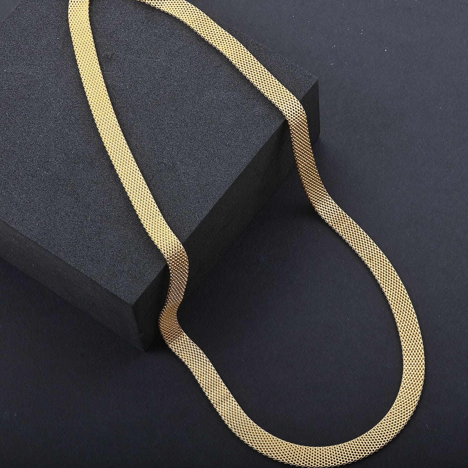 Flat Coryana Necklace in 14K Yellow Gold Over Sterling Silver 15.40 Grams 20 Inches