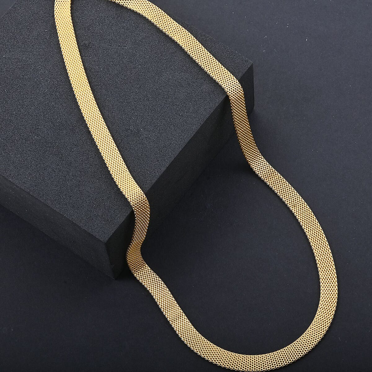 Flat Coryana Necklace in 14K Yellow Gold Over Sterling Silver 15.40 Grams 20 Inches image number 2