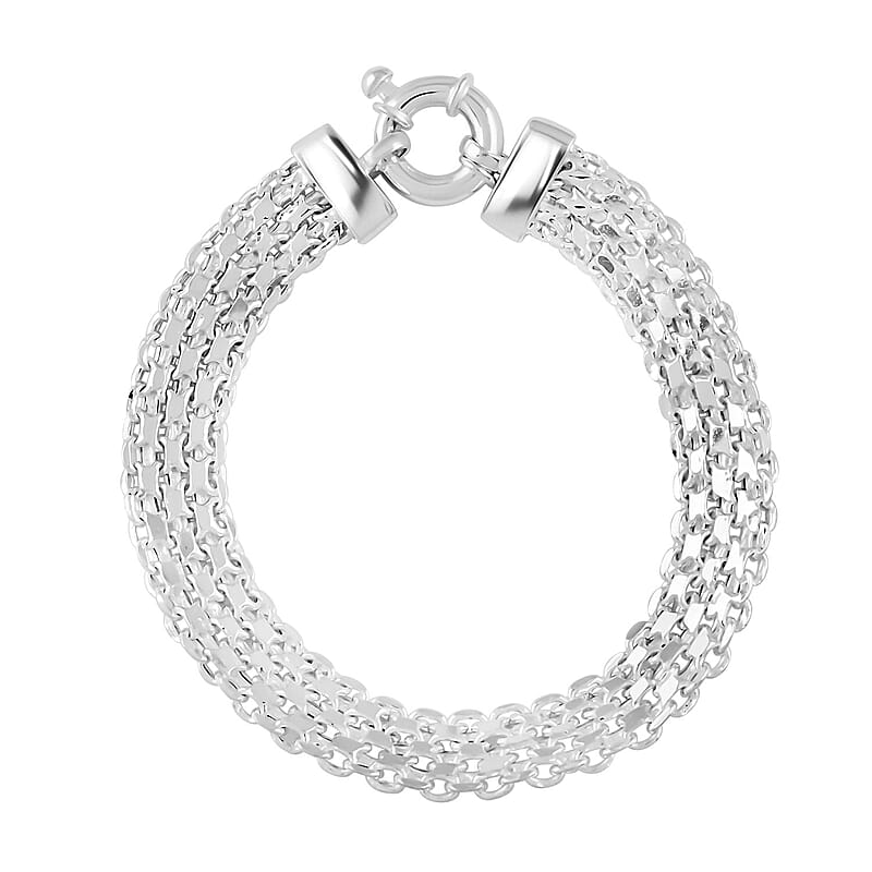 Silken Weave Chain Bracelet in Sterling Silver 10.90 Grams (7.50 In)