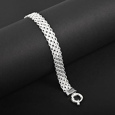 Silken Weave Chain Bracelet in Sterling Silver 10.90 Grams (7.50 In)