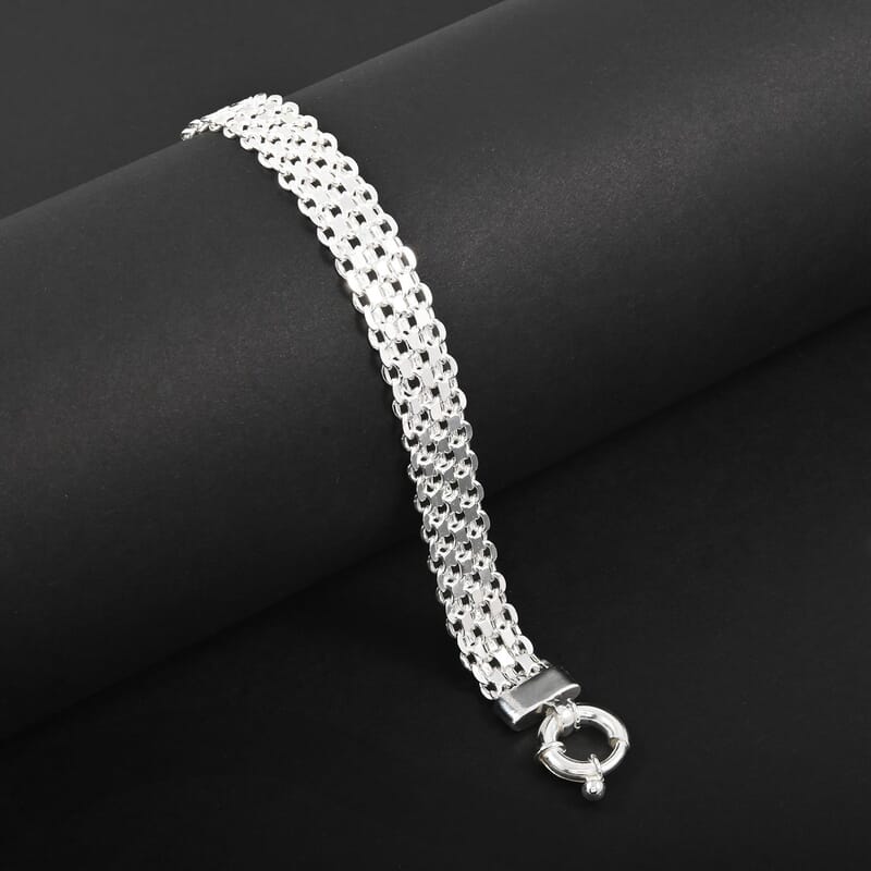 Silken Weave Chain Bracelet in Sterling Silver 10.90 Grams (7.50 In)