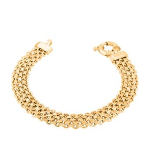 Silken Weave Chain Bracelet in 14K Yellow Gold Over Sterling Silver 10.90 Grams (7.50 In)