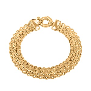 Silken Weave Chain Bracelet in 14K Yellow Gold Over Sterling Silver 10.90 Grams (7.50 In)