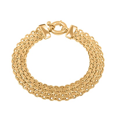 Silken Weave Chain Bracelet in 14K Yellow Gold Over Sterling Silver 10.90 Grams (7.50 In)