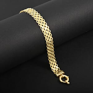 Silken Weave Chain Bracelet in 14K Yellow Gold Over Sterling Silver 10.90 Grams (7.50 In)