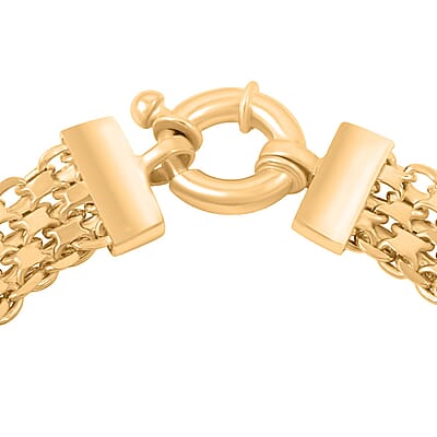Silken Weave Chain Bracelet in 14K Yellow Gold Over Sterling Silver 10.90 Grams (7.50 In)