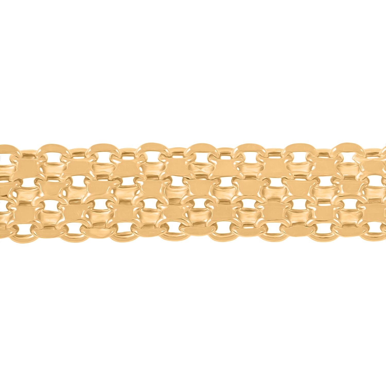 Silken Weave Chain Bracelet in 14K Yellow Gold Over Sterling Silver 10.90 Grams (7.50 In)