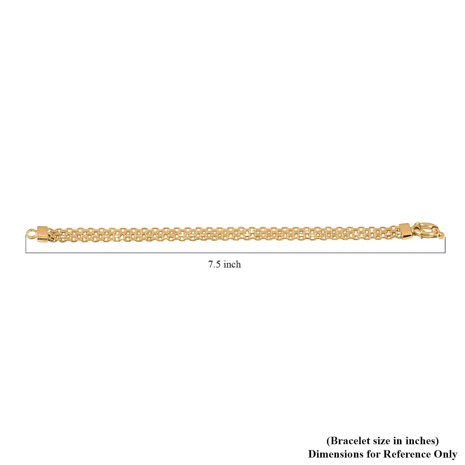 Silken Weave Chain Bracelet in 14K Yellow Gold Over Sterling Silver 10.90 Grams (7.50 In)