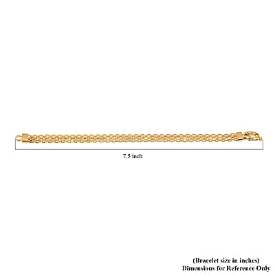 Silken Weave Chain Bracelet in 14K Yellow Gold Over Sterling Silver 10.90 Grams (7.50 In)