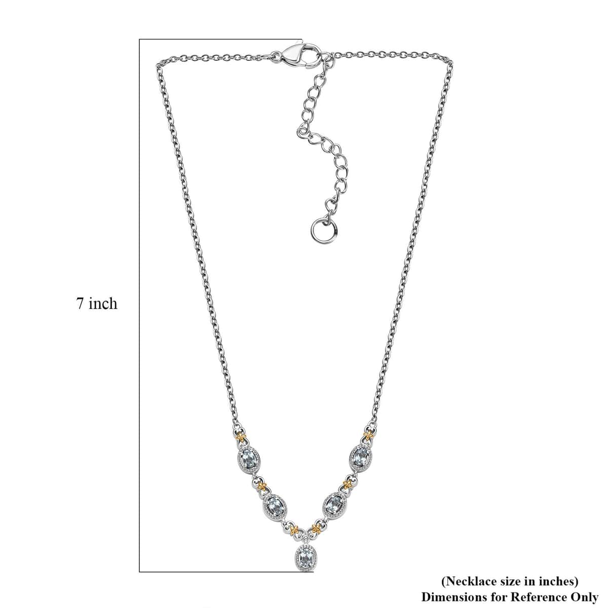 Doorbuster Karis Sky Blue Topaz 2.80 ctw Necklace in 18K YG Plated, Platinum Bond and Stainless Steel 18-20 Inches image number 5