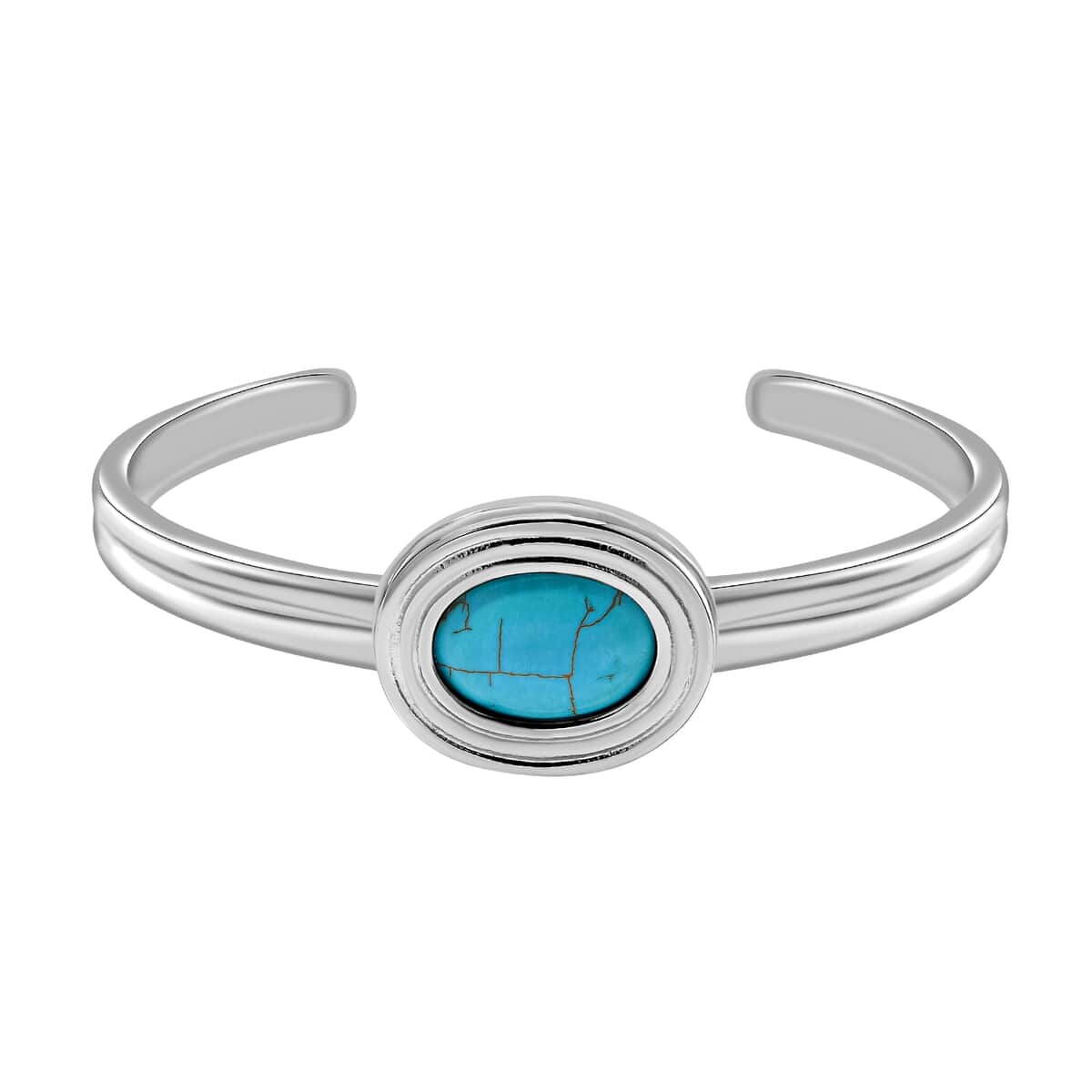 Seven Chakra Multi Gemstone 59.50 ctw Bangle Bracelet in Stainless Steel (7.0 In) image number 2