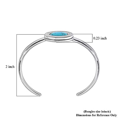 Seven Chakra Multi Gemstone 59.50 ctw Bangle Bracelet in Stainless Steel (7.0 In)