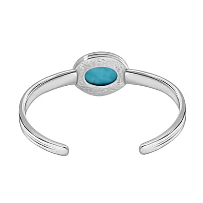 Seven Chakra Multi Gemstone 59.50 ctw Bangle Bracelet in Stainless Steel (7.0 In)