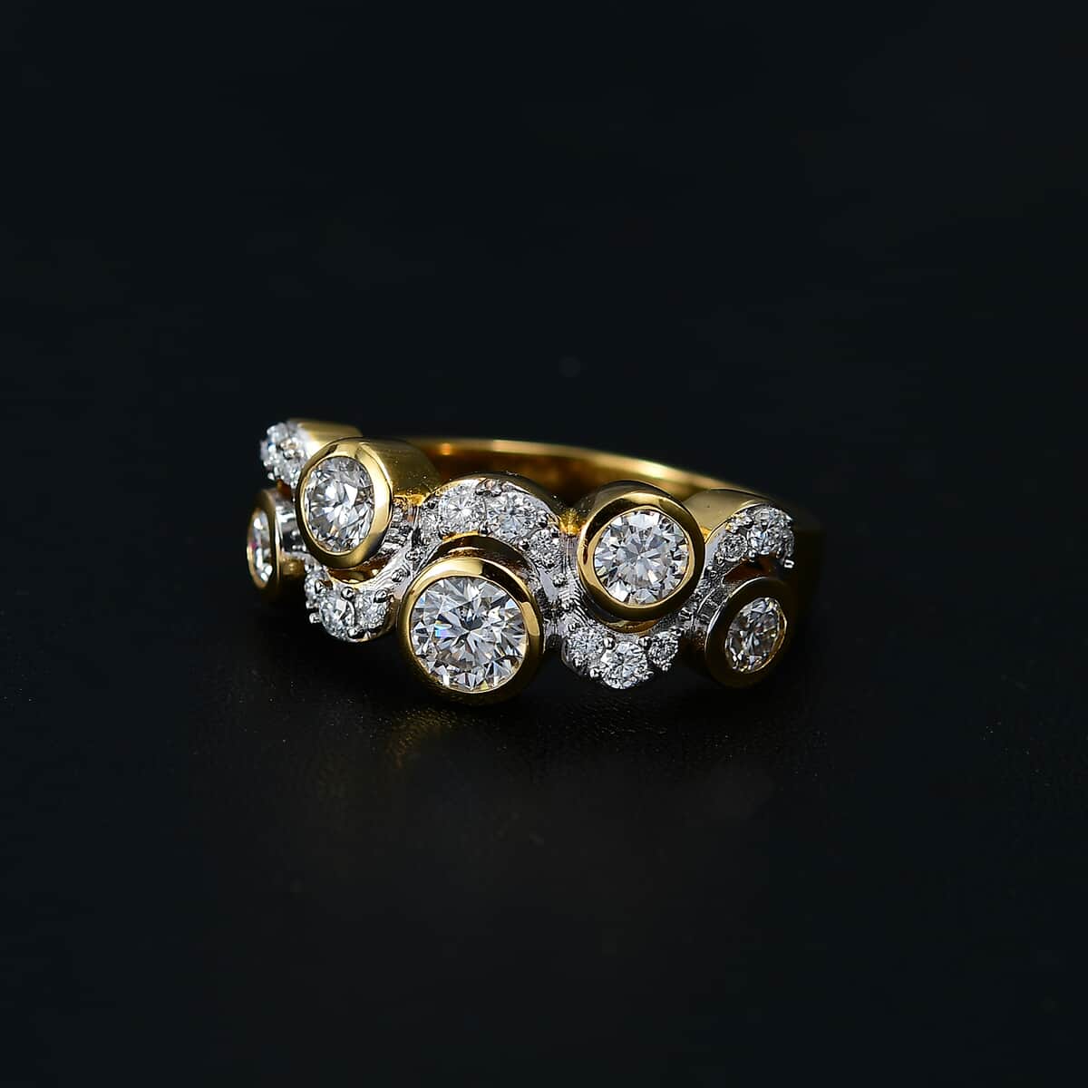 Moissanite Ring in 18K Vermeil YG Over Sterling Silver (Size 5.0) 1.50 ctw image number 2