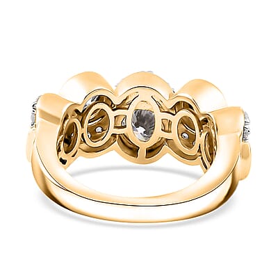 Moissanite 1.50 ctw Celestial Sun and Moon Ring in 18K Vermeil Yellow Gold Over Sterling Silver (Size 10.0)