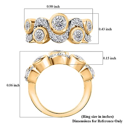 Moissanite 1.50 ctw Celestial Sun and Moon Ring in 18K Vermeil Yellow Gold Over Sterling Silver (Size 10.0)