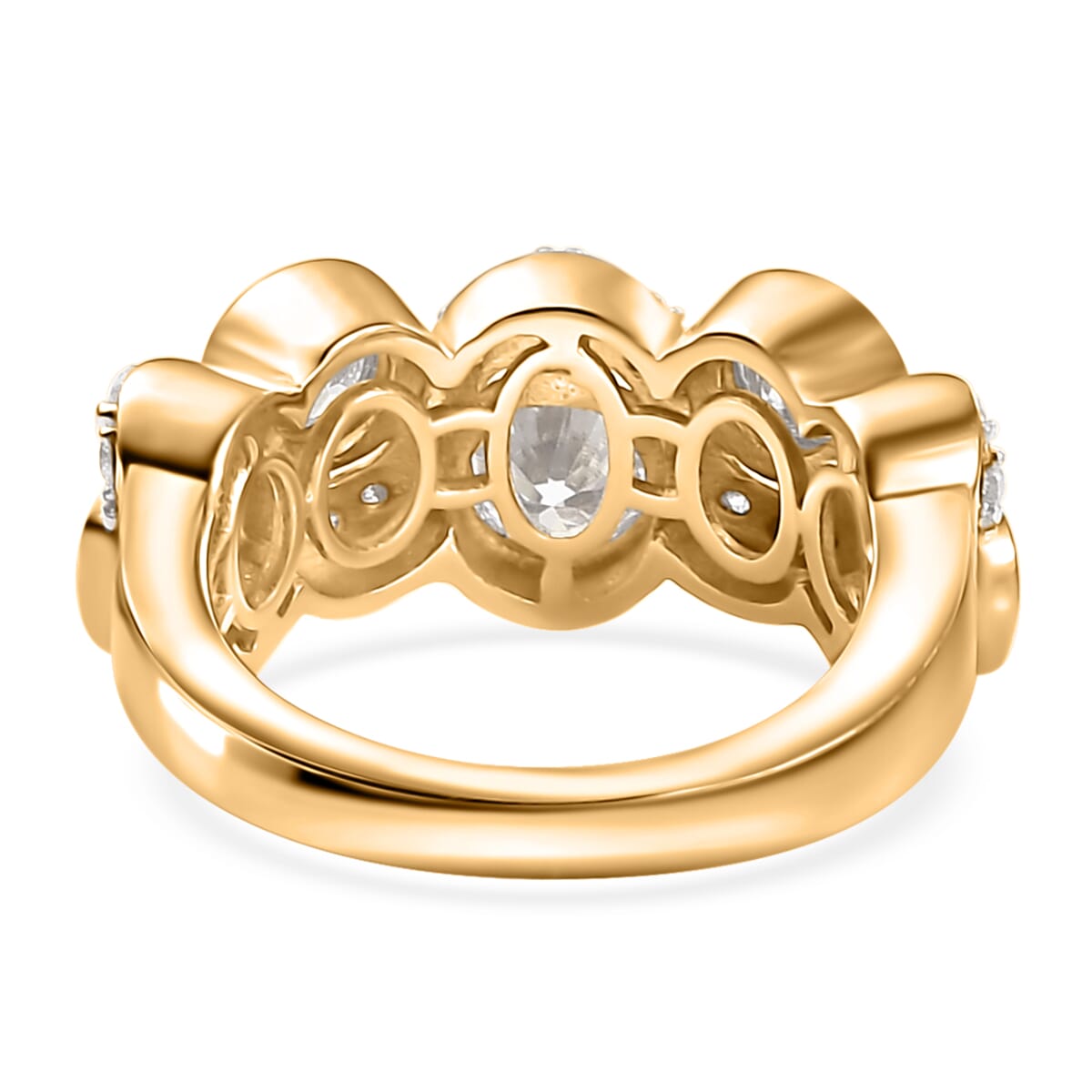 Moissanite 1.50 ctw Celestial Sun and Moon Ring in 18K Vermeil Yellow Gold Over Sterling Silver (Size 6.0)  image number 4