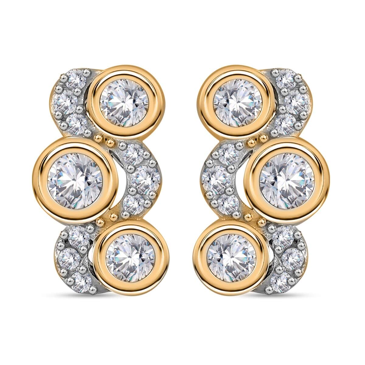 Moissanite 1.00 ctw Earrings in 18K Vermeil Yellow Gold Over Sterling Silver image number 0