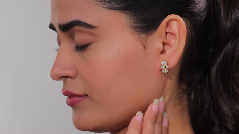 Moissanite 1.00 ctw Earrings in 18K Vermeil Yellow Gold Over Sterling Silver