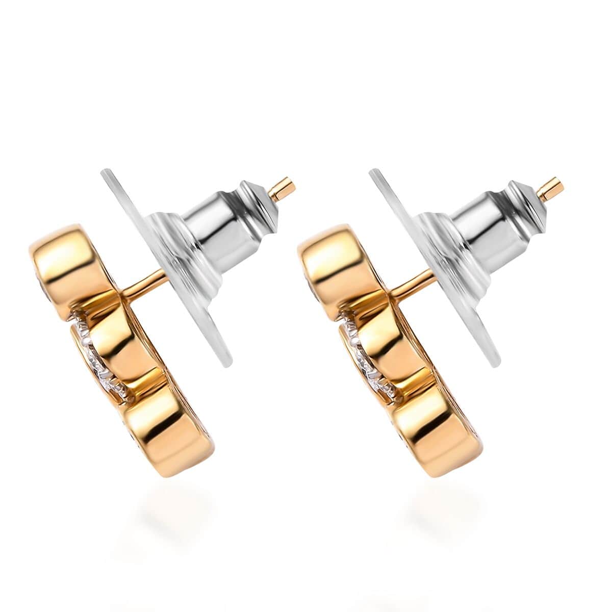 Moissanite 1.00 ctw Earrings in 18K Vermeil Yellow Gold Over Sterling Silver image number 3