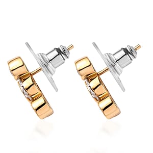 Moissanite 1.00 ctw Celestial Sun and Moon Earrings in 18K Vermeil Yellow Gold Over Sterling Silver