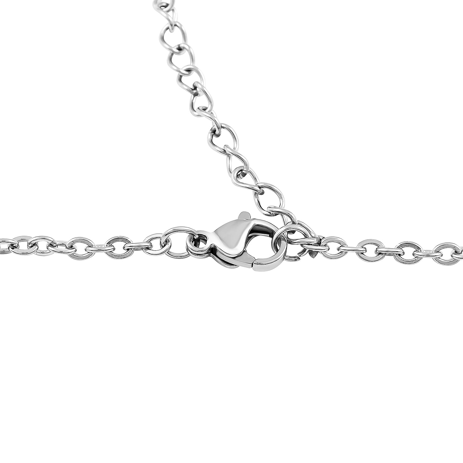 Shungite 2.00 ctw Inlay Cross Pendant Necklace 20-22 Inches in Stainless Steel