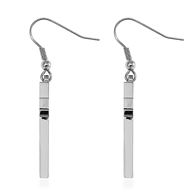 Shungite 1.00 ctw Inlay Cross Earrings in Stainless Steel