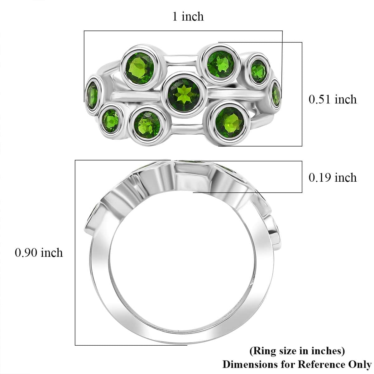 Doorbuster Chrome Diopside 2.00 ctw Bubbles Ring in Rhodium Over Sterling Silver (Size 10.0) image number 5