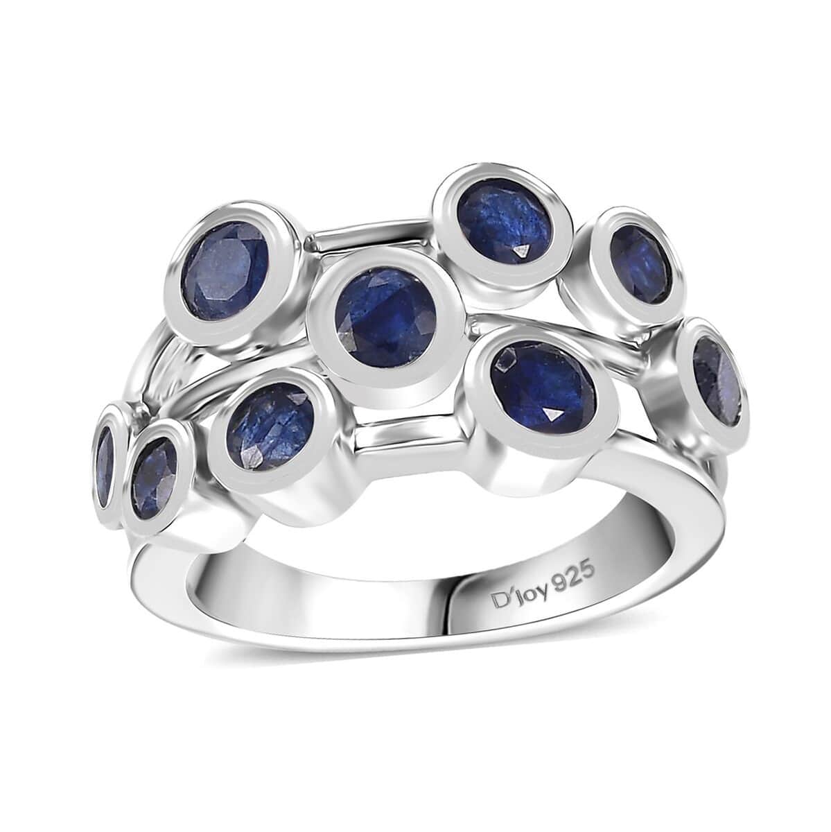 Doorbuster Masoala Sapphire (D) 2.65 ctw Bubbles Ring in Rhodium Over Sterling Silver (Size 10.0) image number 0