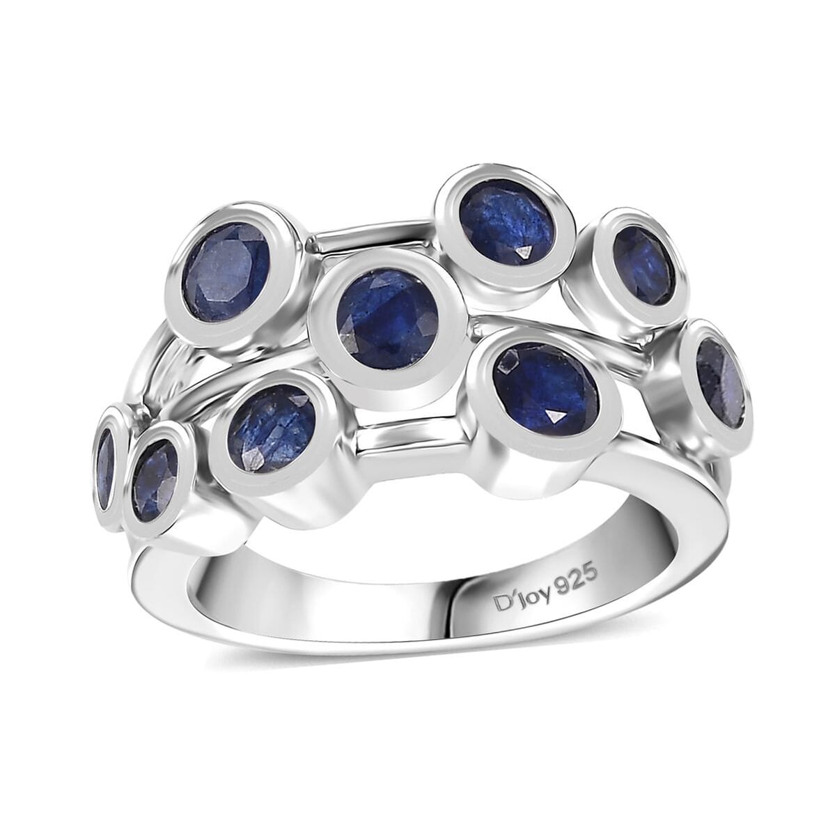 Masoala Sapphire (D) 2.65 ctw Bubbles Ring in Rhodium Over Sterling Silver (Size 8.0) image number 0
