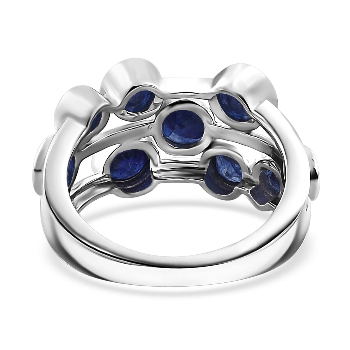 Masoala Sapphire (D) 2.65 ctw Bubbles Ring in Rhodium Over Sterling Silver (Size 8.0) image number 4